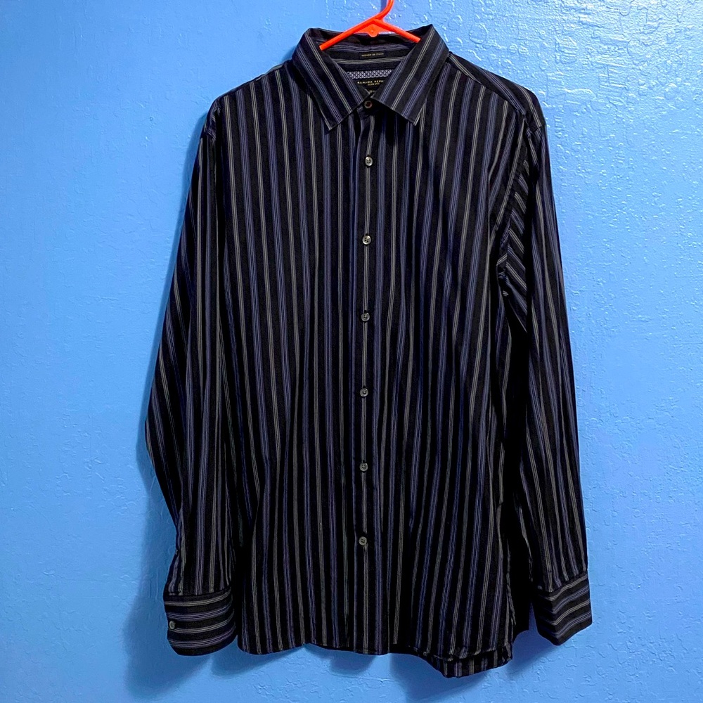 Banana Republic Blue Striped Dress Shirt